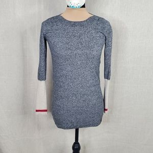 ♡ Roots Sock Monkey Gray Sweater Long Sleeve Boat Neck Size XS